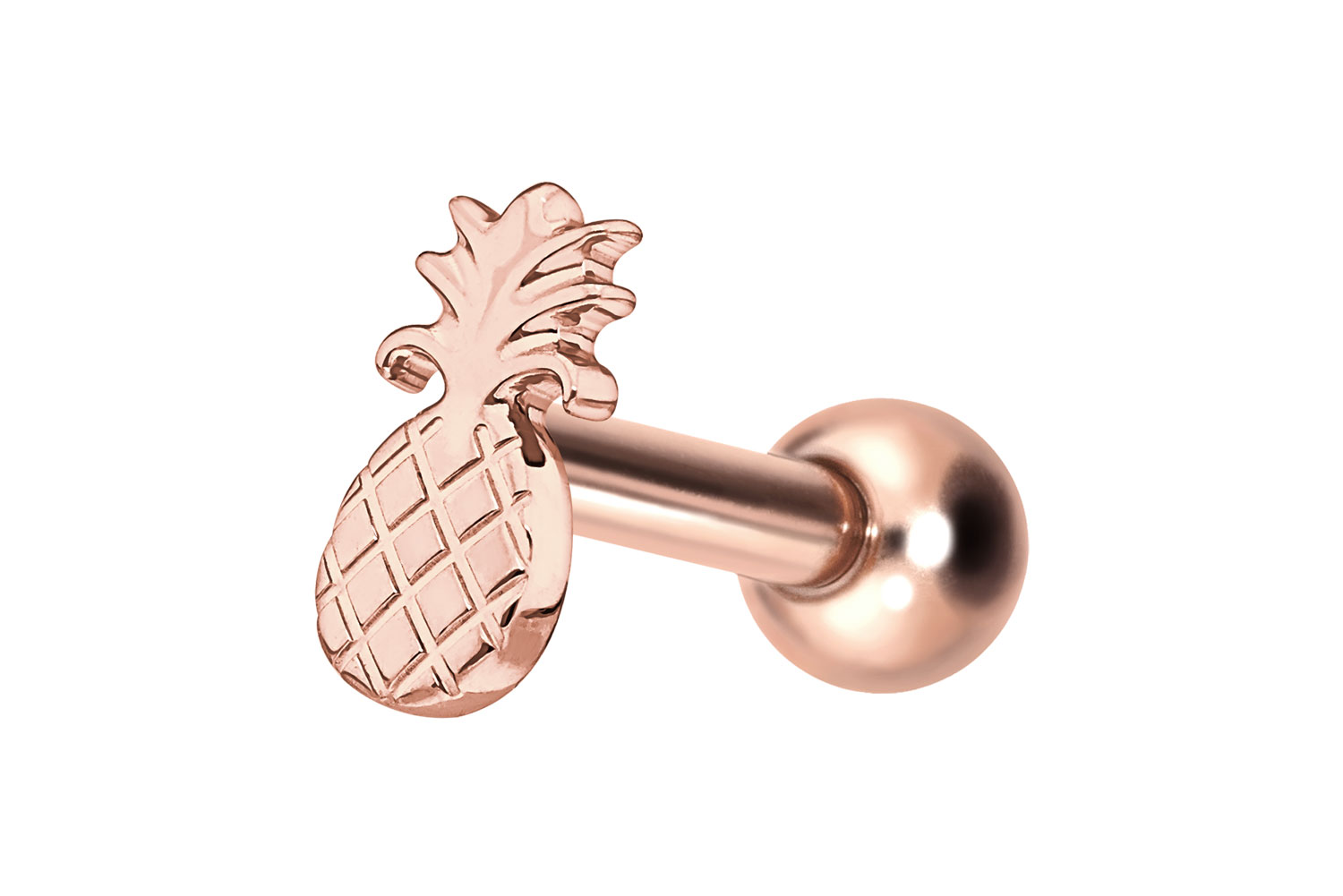 Titan Ohrpiercing mit Innengewinde ANANAS